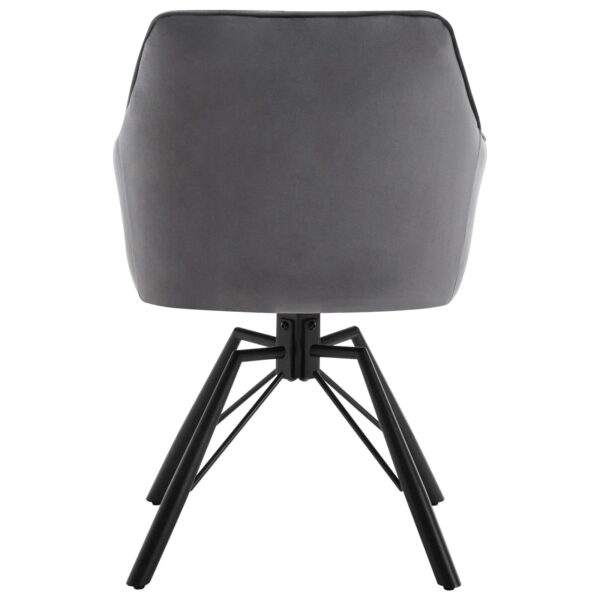 2-teiliges Set drehbare Esszimmerstühle aus Samt, ergonomischer Freizeitstuhl mit gepolsterten Armlehnen, für Wohnzimmer und Küche – Bild 2